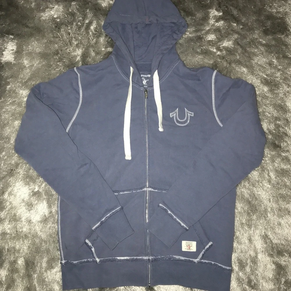 True Religion Navy Blue Hoodie Zip-Up Jacket